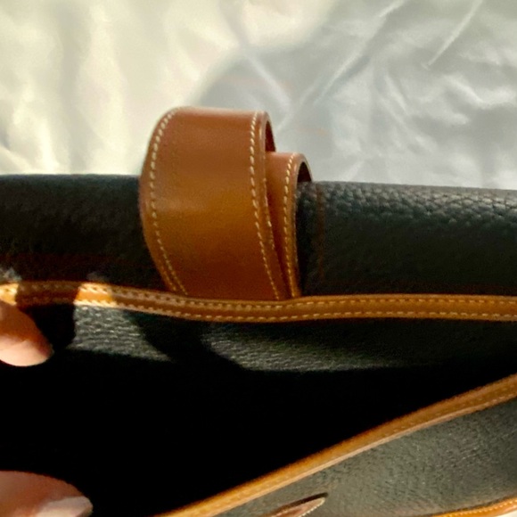 Dooney & Bourke Equestrian Black and Tan Leather Shoulder Bag - Picture 4 of 12